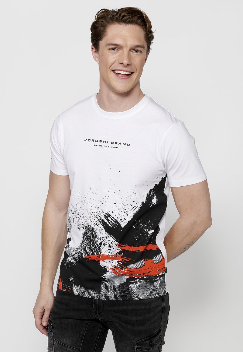 Koroshi SHORT SLEEVE - Apdrukāts T-krekls - blanco white