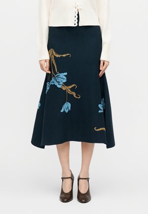 MIDI SKIRT - Áčková sukně - navy