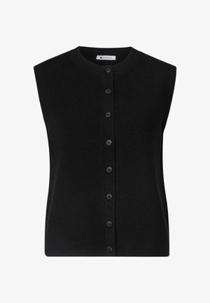 Street One, STRICKWESTE MIT RUNDHALS UND KNOPFLEISTE - Vest - black