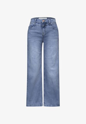 Street One Studio, HIGH WAIST WIDE LEG JEANS IM LOOSE FIT - Pernera ancha - light blue wash