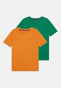 Tommy Hilfiger - TEE 2 PACK - T-shirt basic - olympic green/rich ochre Miniatuurafbeelding 1