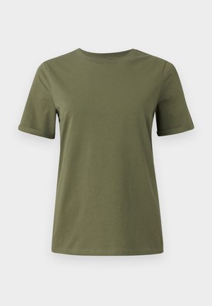 Pieces PCRIA FOLD UP SOLID TEE - Basic T-shirt - deep lichen green