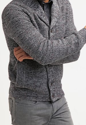 Strickjacke - mottled dark grey