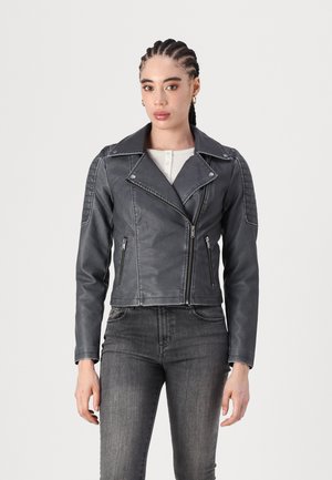 NMELMA REBEL - Faux leather jacket - black