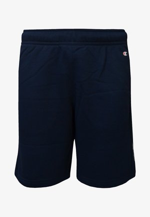 Pantaloni sportivi blu navy realizzati in morbido tessuto, con vita elasticizzata e dettaglio del logo sul lato. Texture liscia, design all'altezza del ginocchio.