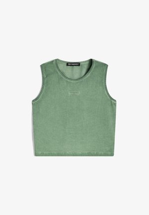 Freddy KENDALL CROP TOP - Top - hedge green cold dyed