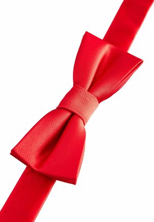 Rød butterfly lavet af tekstureret satin. Har en traditionel butterflyform med en glat finish og en tynd strop til fastgørelse.