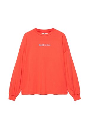 PULL&BEAR, OVERSIZE WITH TEXT - T-SHIRT - T-shirt à manches longues - bright red