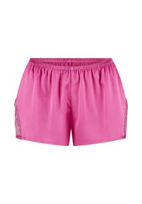 Roze sportshorts van gladde stof met een elastische tailleband en kanten zijkanten. Kenmerkt zich door een losse, comfortabele pasvorm.