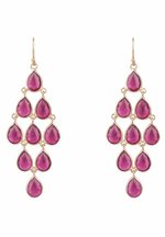 Orecchini a cascata con pietre preziose Erviola in oro rosa e