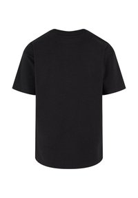 Svart bomull T-skjorte med rund hals og korte ermer. Har et rent, minimalistisk design uten synlige mønstre eller aksenter.