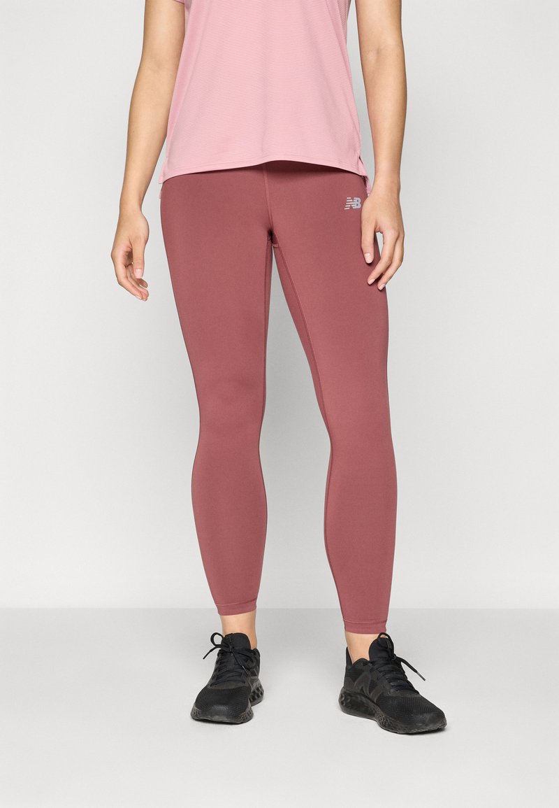 New Balance SLEEK HIGH RISE LEGGING - Pajkice - washed burgundy