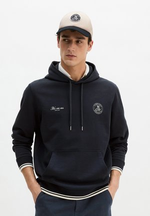Marc O'Polo MOP CLUB '67 FOOTBALL HOODIE - Hoodie - dark navy
