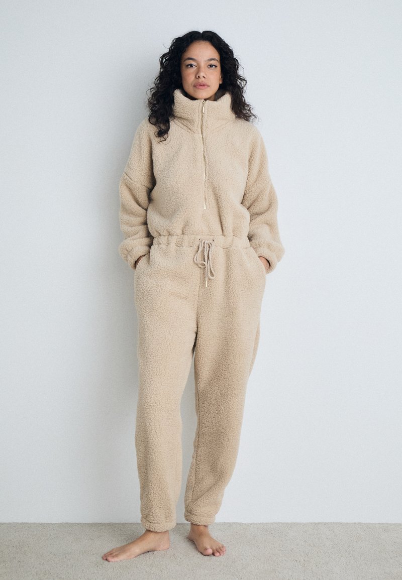 Hunkemöller ONESIE TEDDY ZIP UP - Pyjama - tan