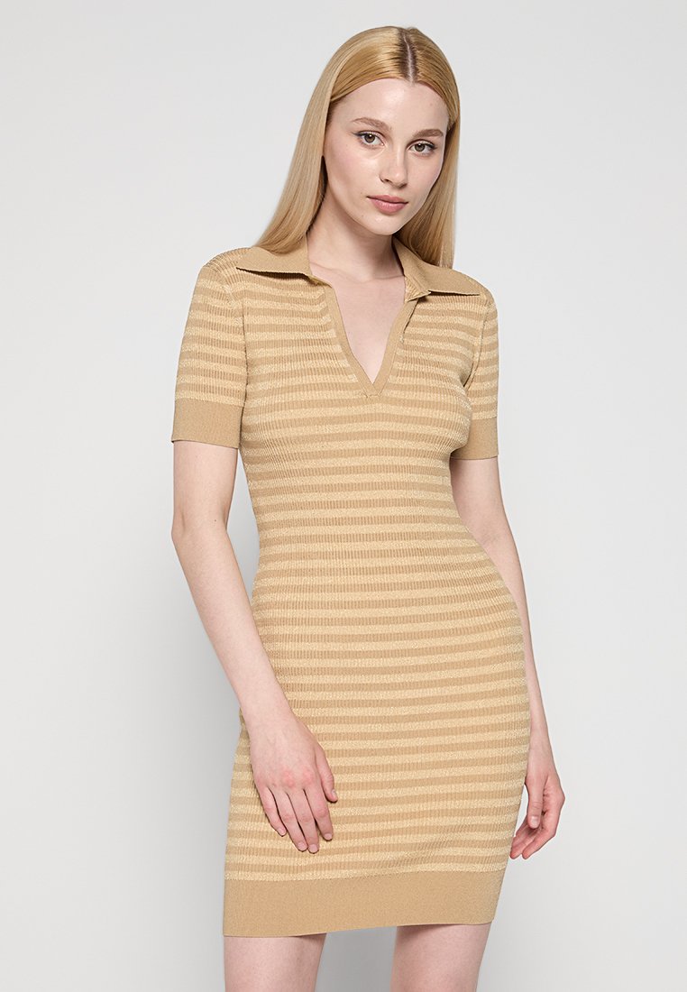 Michael Kors Gebreide jurk zandkleur Michael Kors Gebreide jurk zandkleur