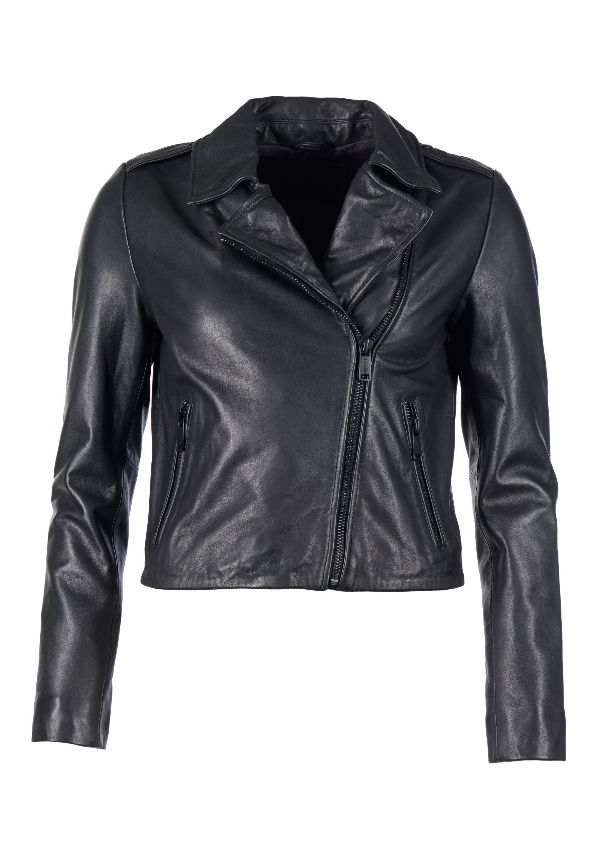 Blouson Cuir Veste Mustang Femme Mustang Veste En Cuir Schwarz/noir