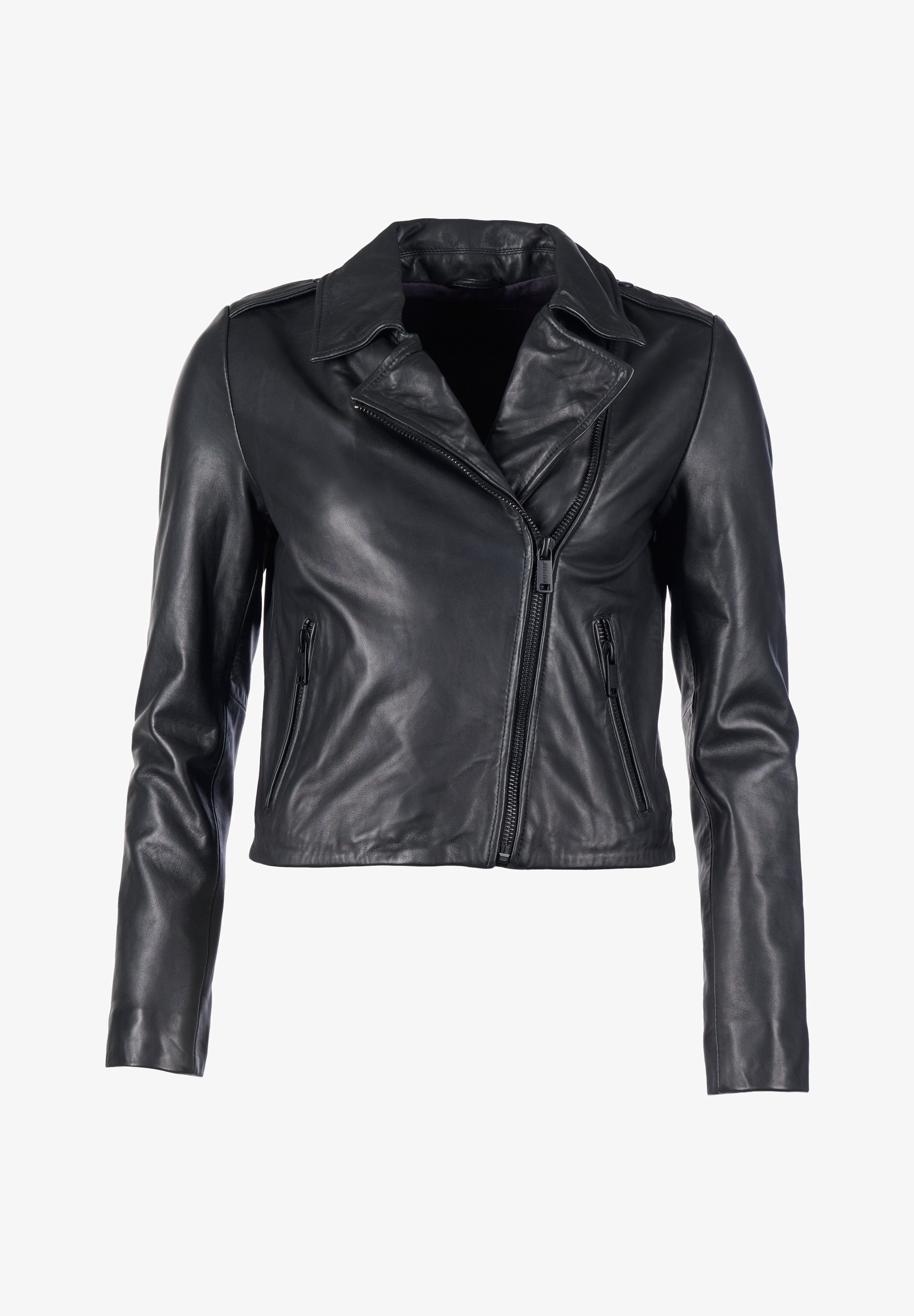 Blouson Cuir Veste Mustang Femme Mustang Veste En Cuir Schwarz/noir