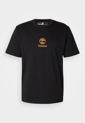 Timberland SMALL LOGO PRINT TEE LEMON PEPPER - Print T-shirt - black