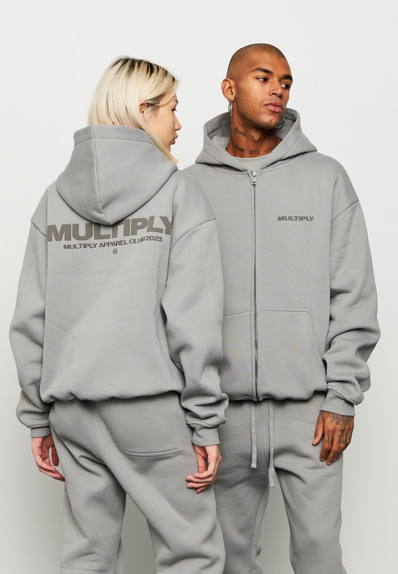 Multiply Apparel Mikina na zip - moon mist
