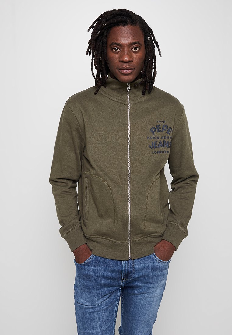 Pepe Jeans Sweater met rits kaki