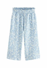 Next CRINKLE TEXTURE WIDE - REGULAR FIT - Kalhoty - blue  white floral print