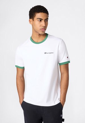 Champion, CHAMPION SS TEE CHAMPION CORE HERITAGE - Camiseta básica - white and green