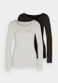 2 PACK - Pitkähihainen paita - black/mottled grey