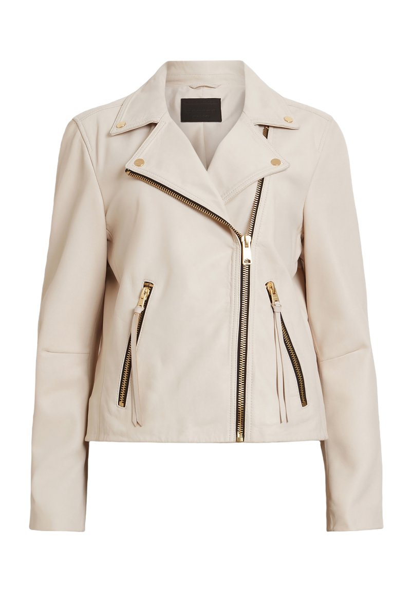 AllSaints Leren jas crème AllSaints Leren jas crème