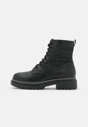 Schnürstiefelette - black