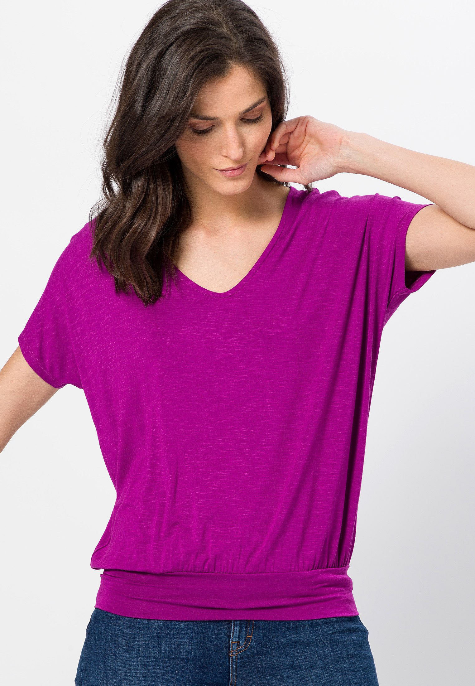 zero T-shirt print - magenta rouge 
