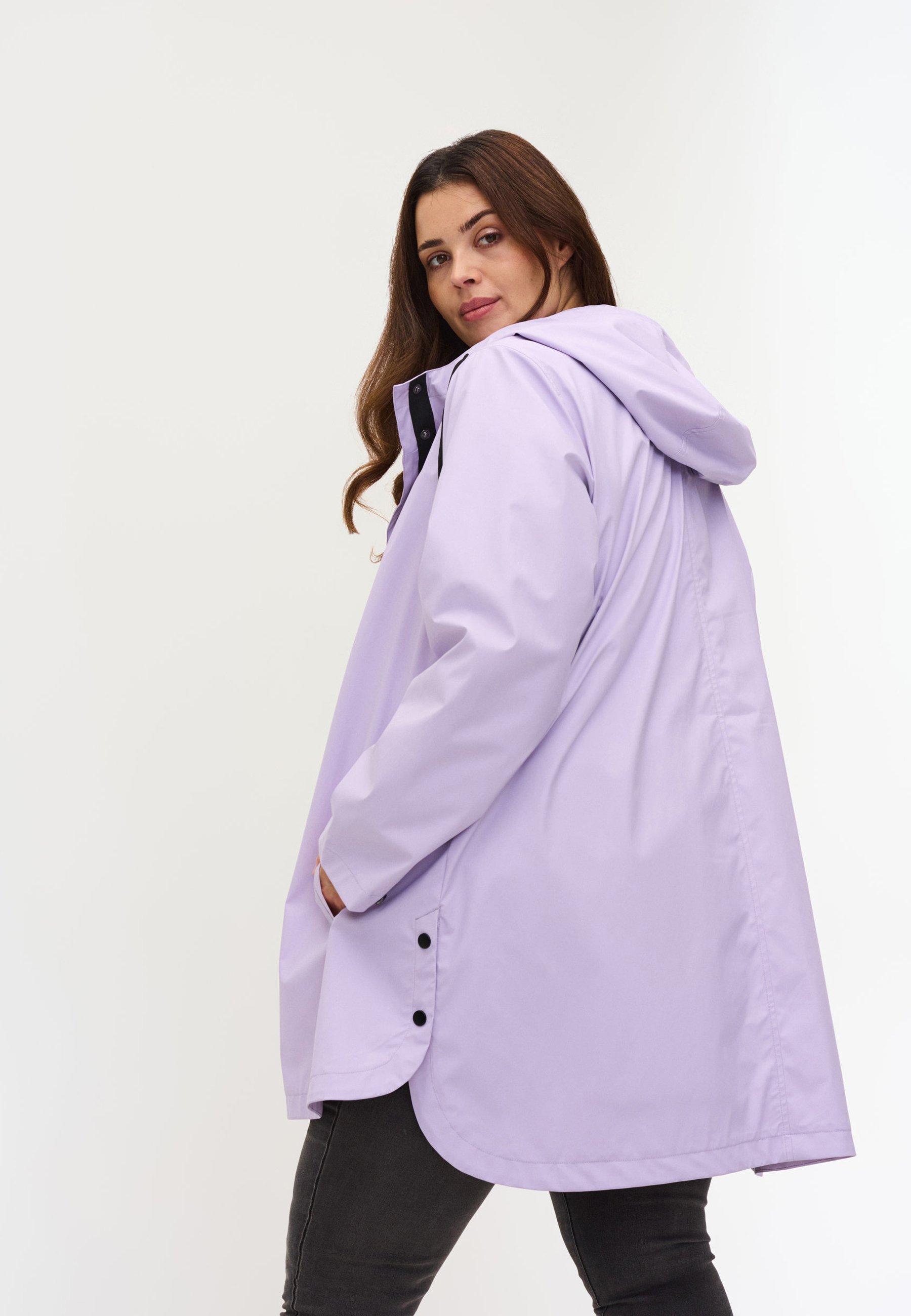 lilac rain coat