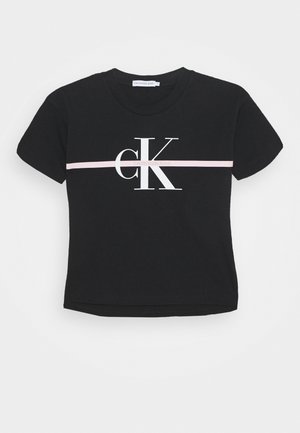Calvin Klein Jeans MONOGRAM STRIPE - Triko s potiskem - black
