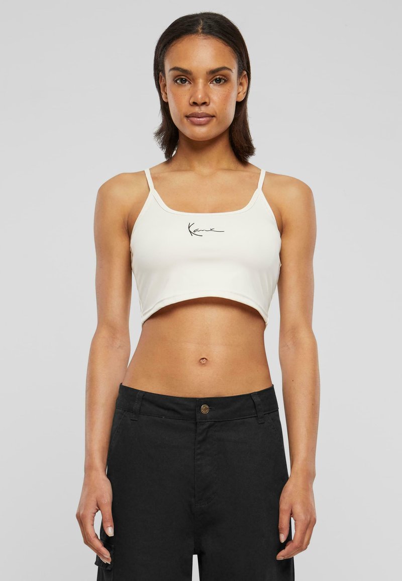 Karl Kani - SMALL SIGNATURE ESSENTIAL CROP - Top - white, Zväčšiť