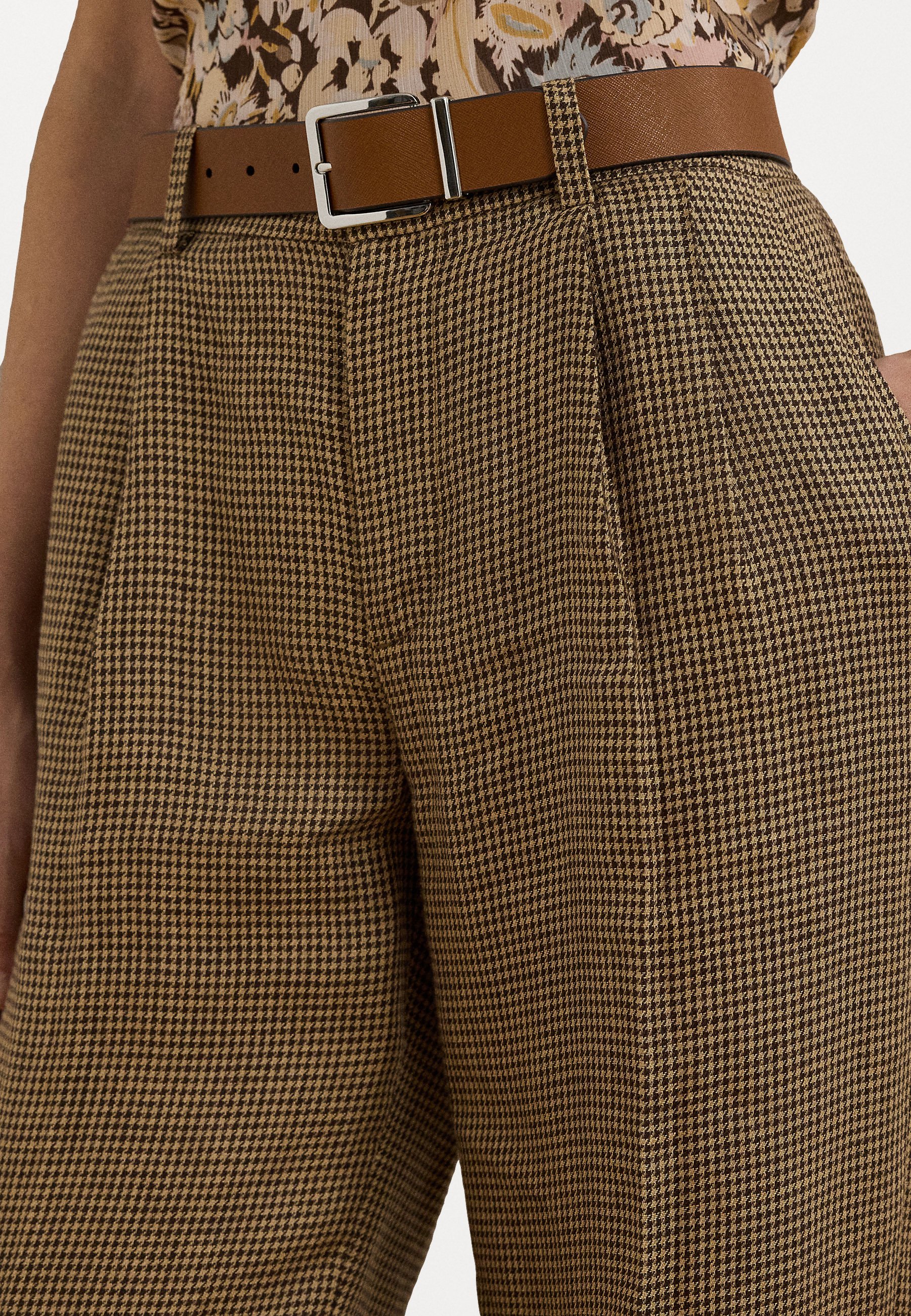 Lauren Ralph Lauren HOUNDSTOOTH PLEATED TWILL PANT - Trousers