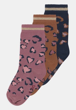 LEO 3 PACK - Socks - rosa/tinte/toffee