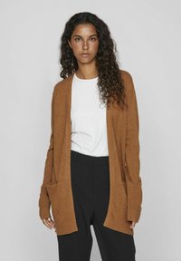 VILA VIRIL OPEN CARDIGAN - Chaqueta de punto - rubber