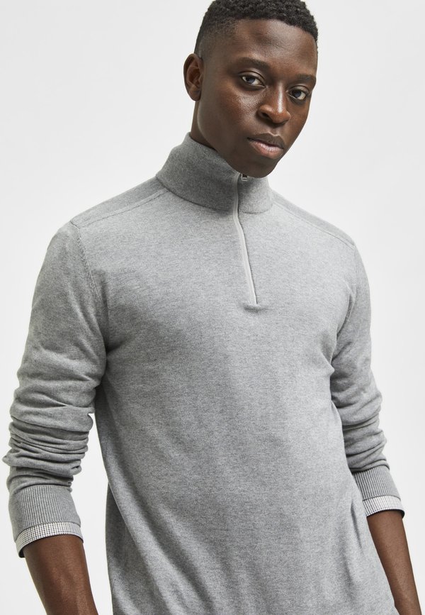 SLHBERG HALF ZIP NOOS - Jumper - egret melange4