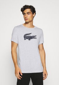 Lacoste Sport BIG LOGO - Sporta krekli - silver chine/navy blue