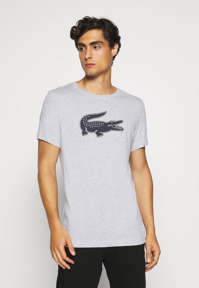 Lacoste Sport BIG LOGO - Sporta krekli - silver chine/navy blue