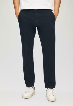 REGULAR FIT STRUKTURIERTE STRETCH - Stoffhose - navy