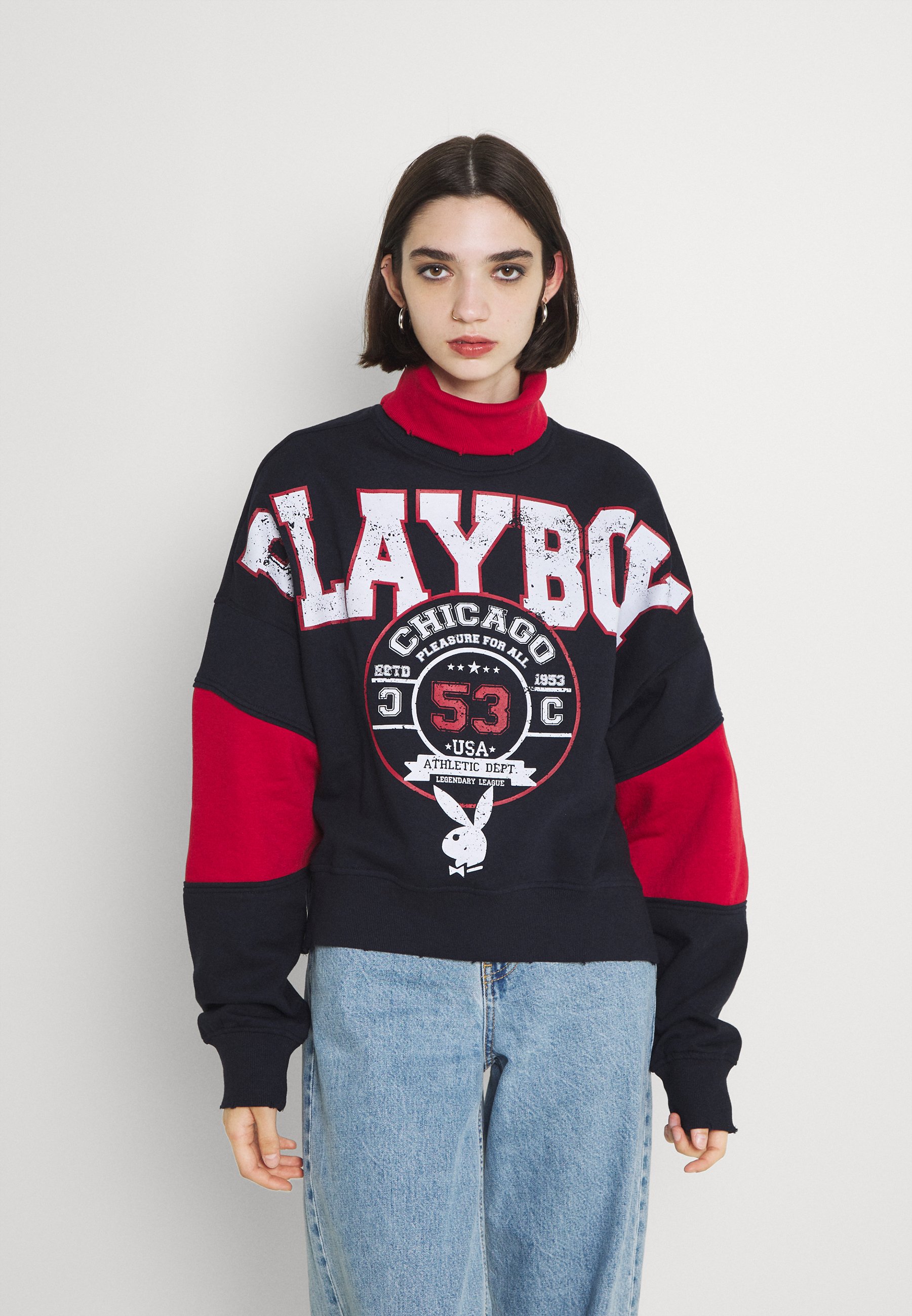 Missguided PLAYBOY VARSITY - Sudadera - navy/azul marino - Zalando.es