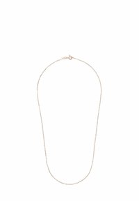 Halsband i guldtonat metall med en delikat kedja, som har en kräftkrok och släta, polerade länkar. Lätt och minimalistisk design.