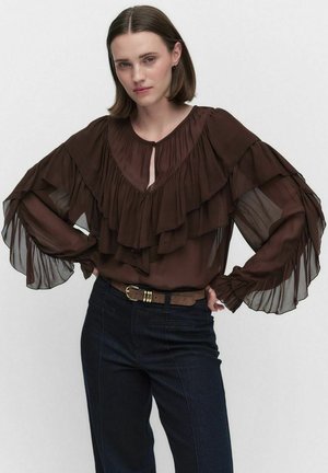 FORNIA RUFFLE - Blus - brown