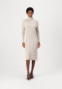 pure cashmere TURTLENECK MAXI DRESS - Sarafanas - oatmeal