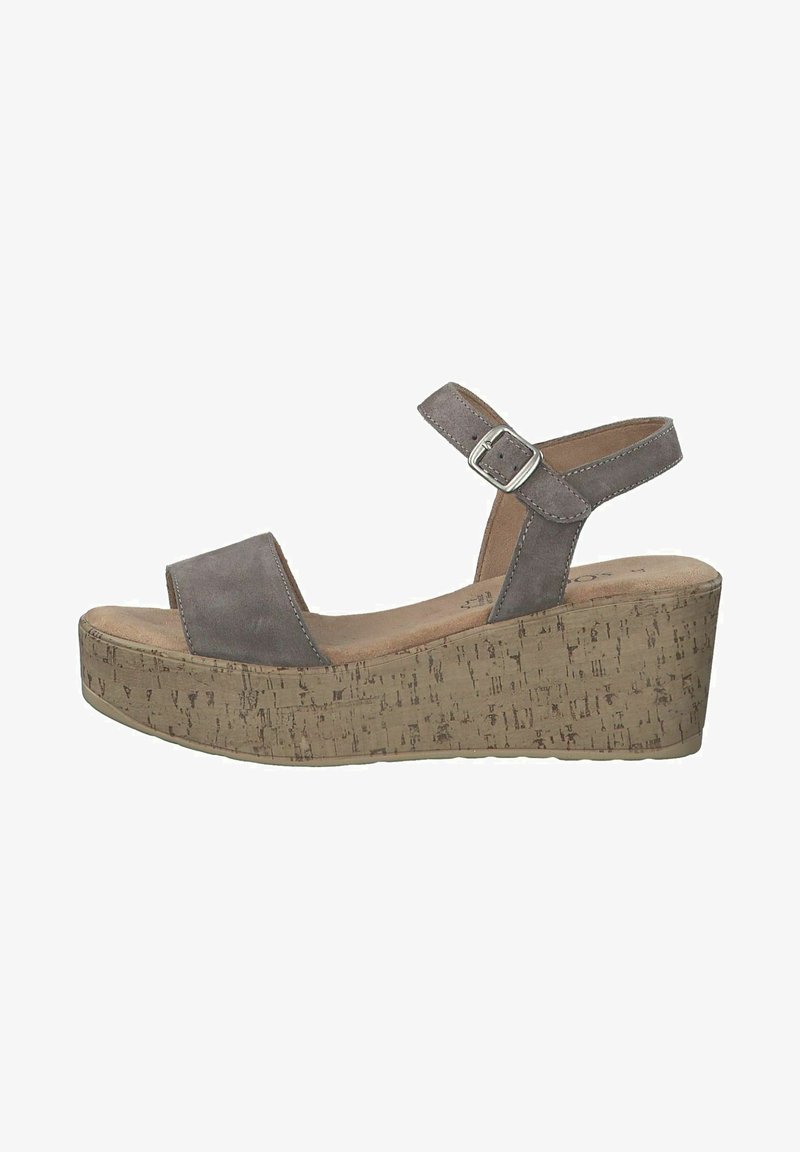 s.Oliver Sandály na klínu - taupe