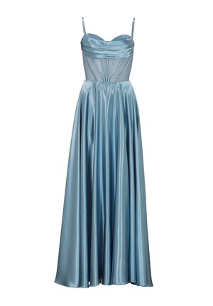 HEY KYLA - SEE-THROUGH CORSAGE DRESS WITH BEADING - Galajurk - light blue