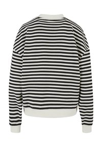 Urban Classics STRIPED CREWNECK - Sudadera - black whitesand
