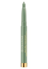 Crayon ombre à paupières Collistar en vert doux, avec une pointe effilée, une texture lisse et une base accentuée de doré. Design épuré avec une marque clairement visible.