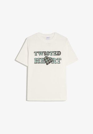 Bershka, PATCHED SHORT SLEEVE - Print T-shirt - white