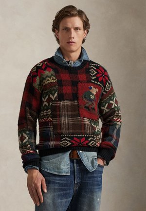Polo Ralph Lauren POLO BEAR PATCHWORK SWEATER - Džemperis - black